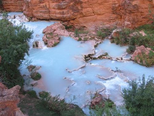Blue river in a canyon